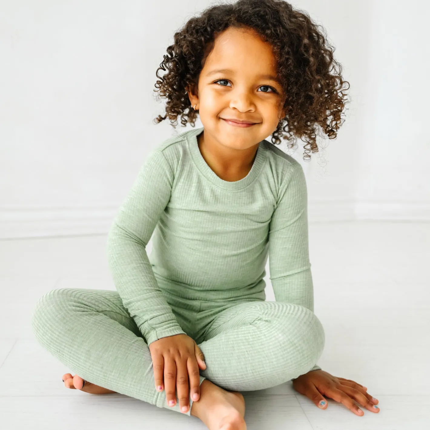 Two-Piece Pj Sets|Two-Piece Pj Sets<Little Sleepies Two-Piece Ribbed Pajama Set Heather Sage