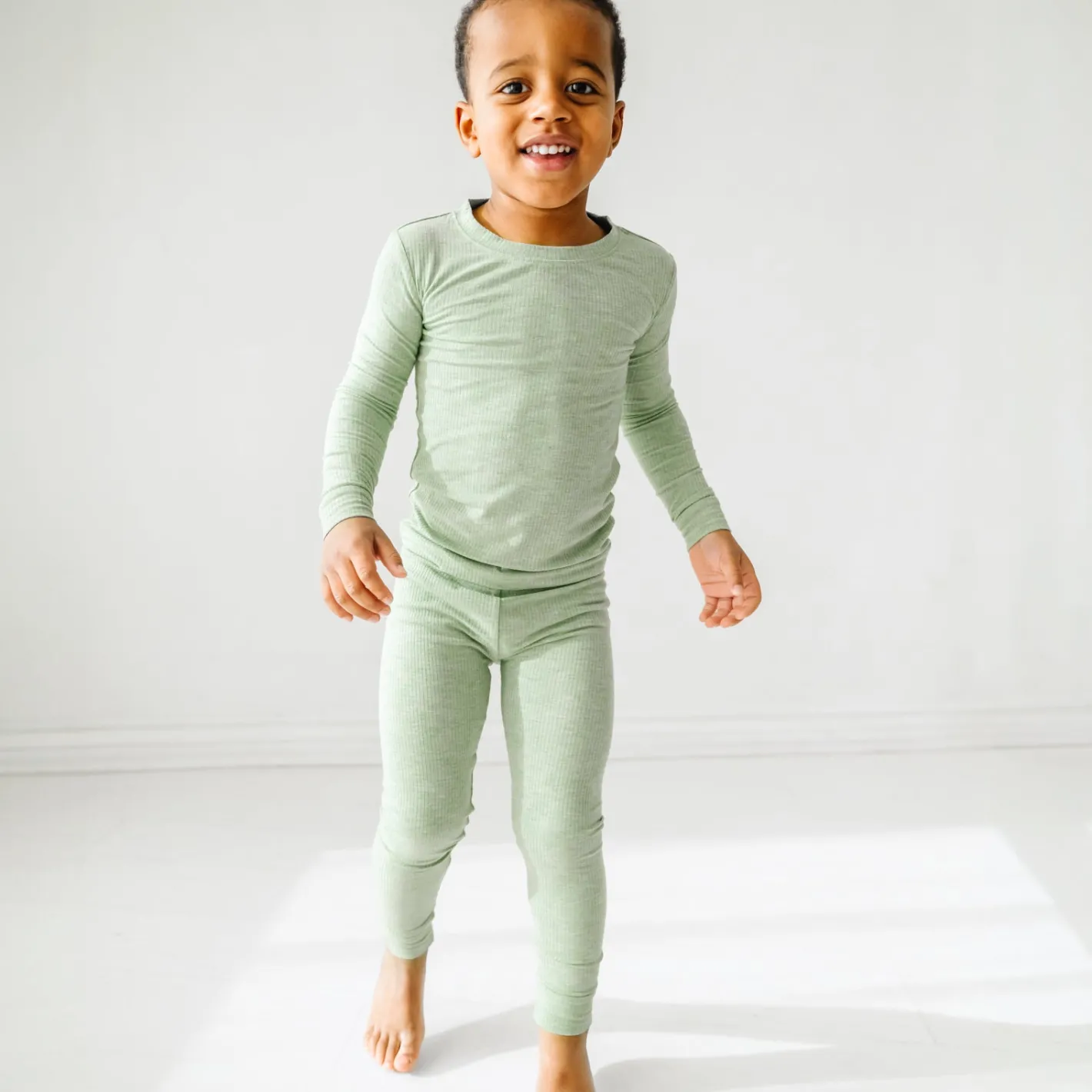 Two-Piece Pj Sets|Two-Piece Pj Sets<Little Sleepies Two-Piece Ribbed Pajama Set Heather Sage