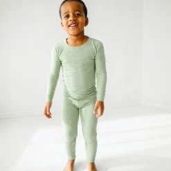 Two-Piece Pj Sets|Two-Piece Pj Sets<Little Sleepies Two-Piece Ribbed Pajama Set Heather Sage