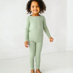 Two-Piece Pj Sets|Two-Piece Pj Sets<Little Sleepies Two-Piece Ribbed Pajama Set Heather Sage