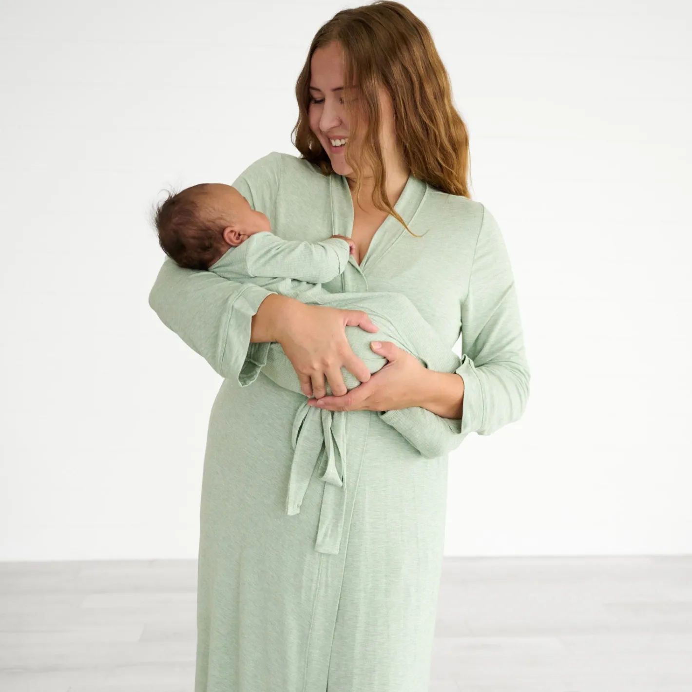 For New Moms|Hospital Matching Moments<Little Sleepies Women's Robe Heather Sage