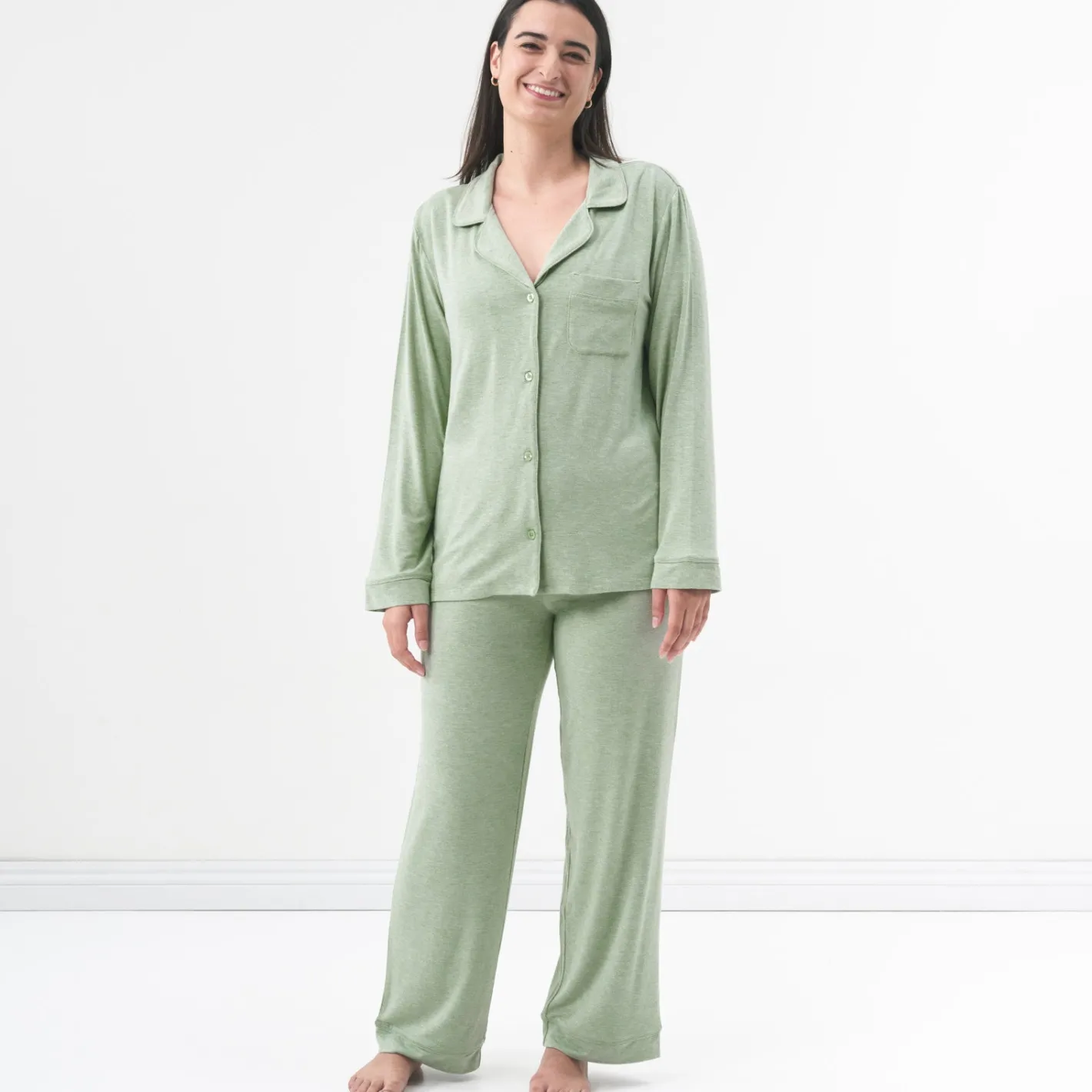 Mommy & Me|Mommy & Me<Little Sleepies Women's Pajama Set Heather Sage
