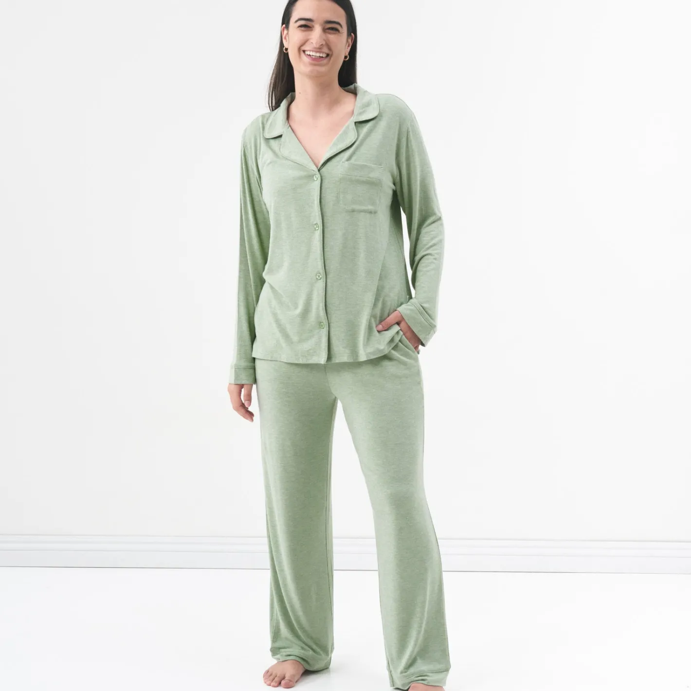 Mommy & Me|Mommy & Me<Little Sleepies Women's Pajama Set Heather Sage