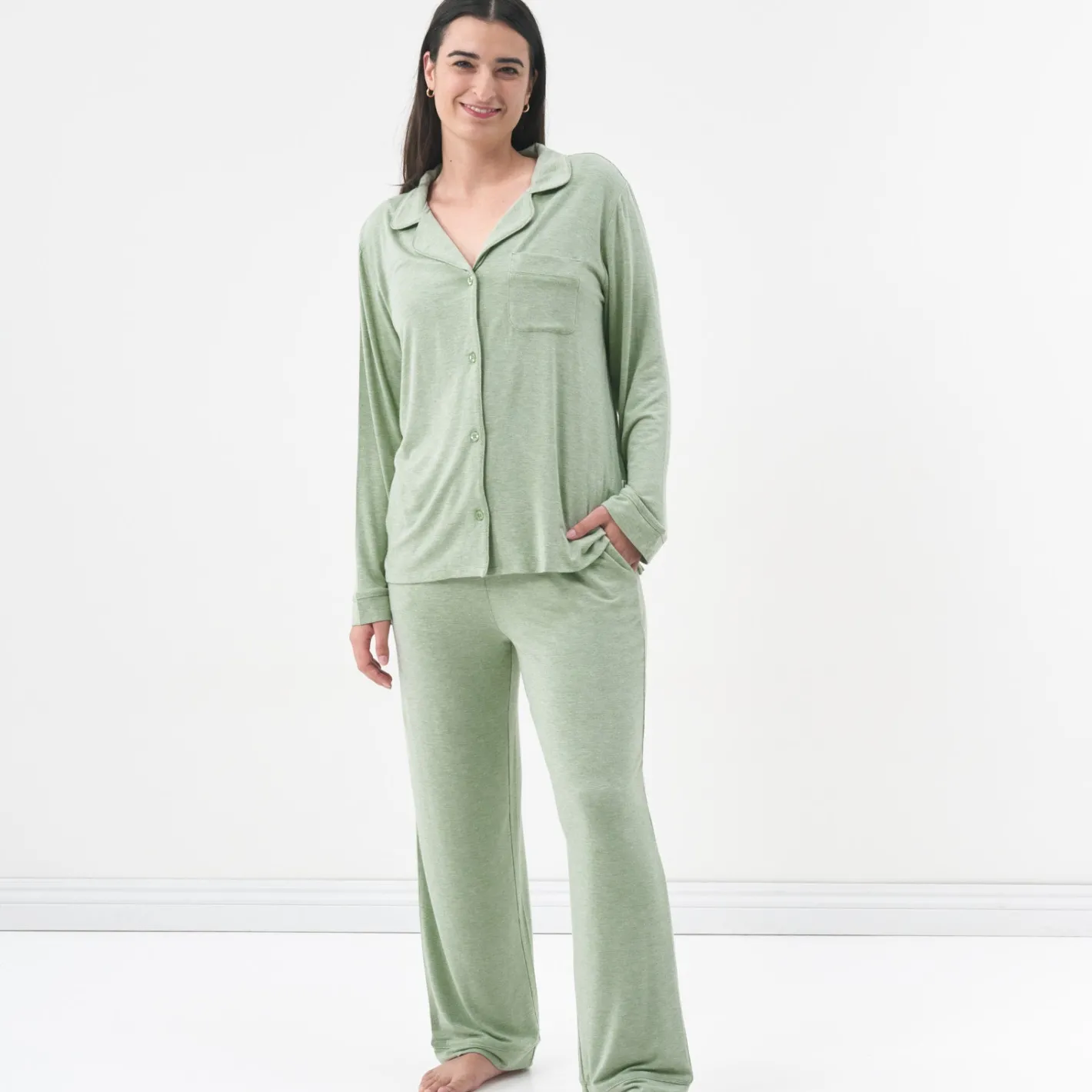 Mommy & Me|Mommy & Me<Little Sleepies Women's Pajama Set Heather Sage