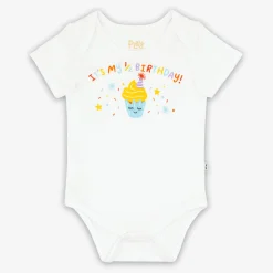 Bamboo Baby Clothes|Bodysuits<Little Sleepies It's My Half-Birthday! Graphic Bodysuit Black