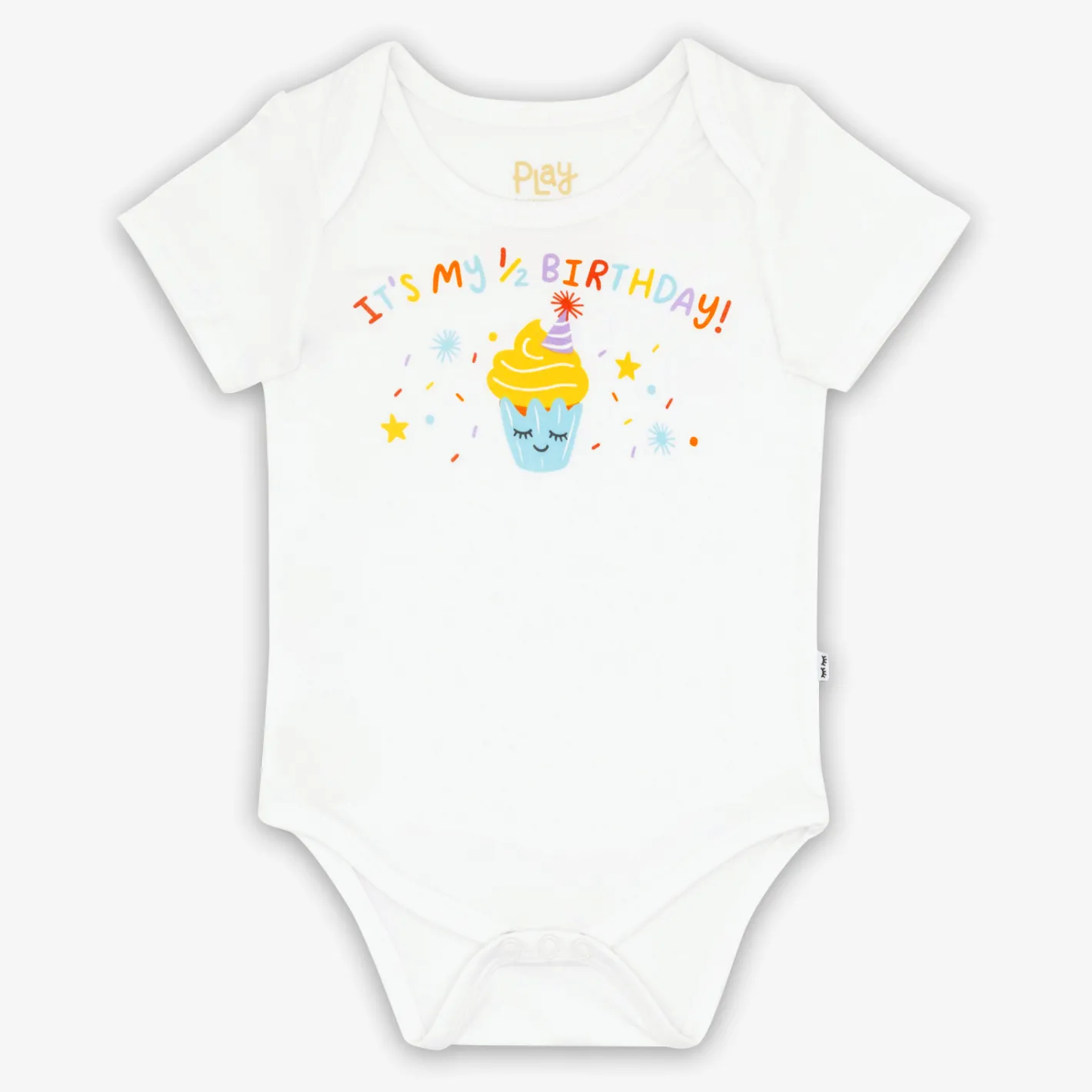 Bamboo Baby Clothes|Bodysuits<Little Sleepies It's My Half-Birthday! Graphic Bodysuit Black