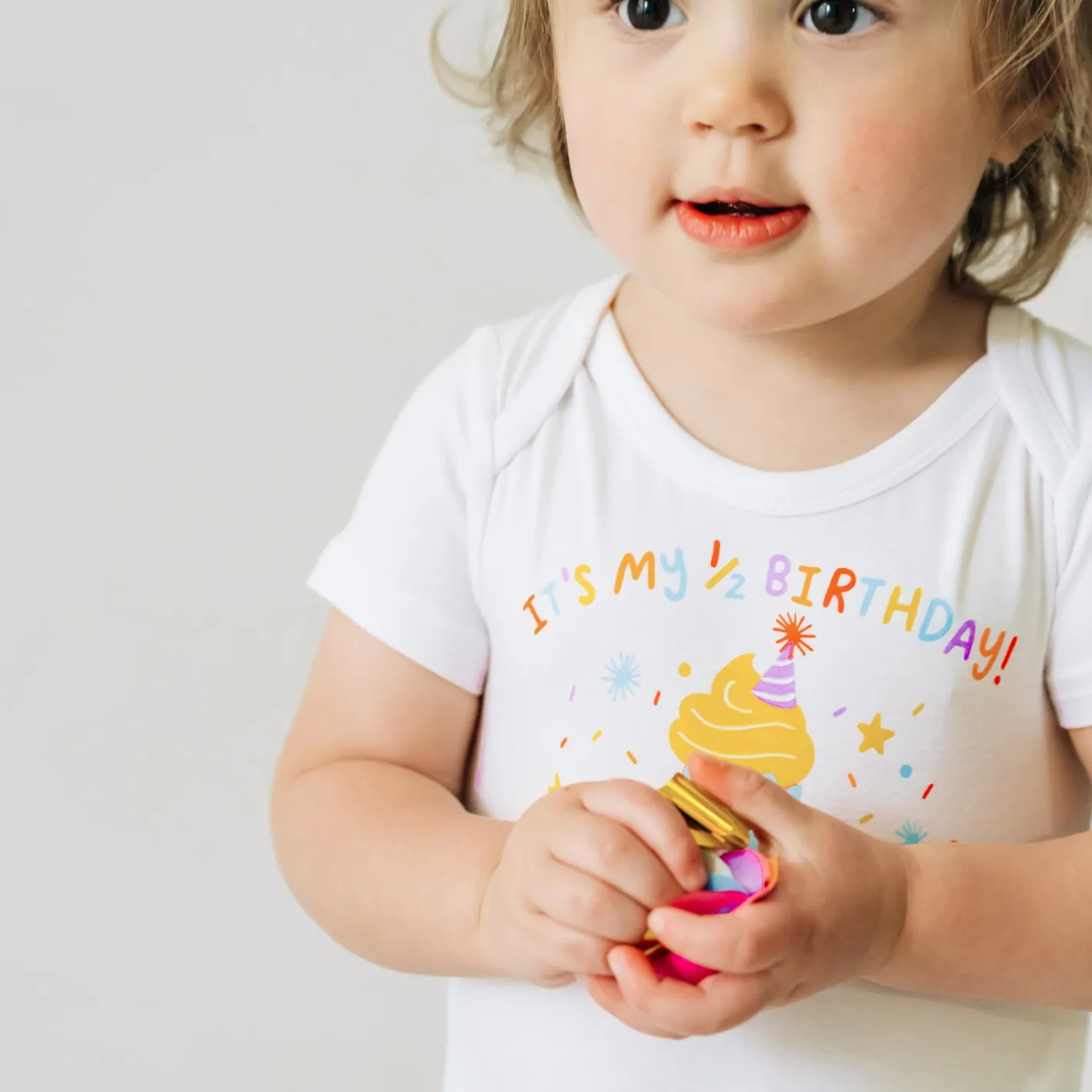 Bamboo Baby Clothes|Bodysuits<Little Sleepies It's My Half-Birthday! Graphic Bodysuit Black