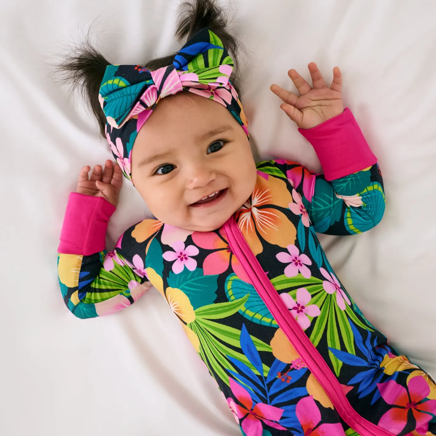 Hats & Headbands<Little Sleepies Luxe Bow Headband Jungle Blooms