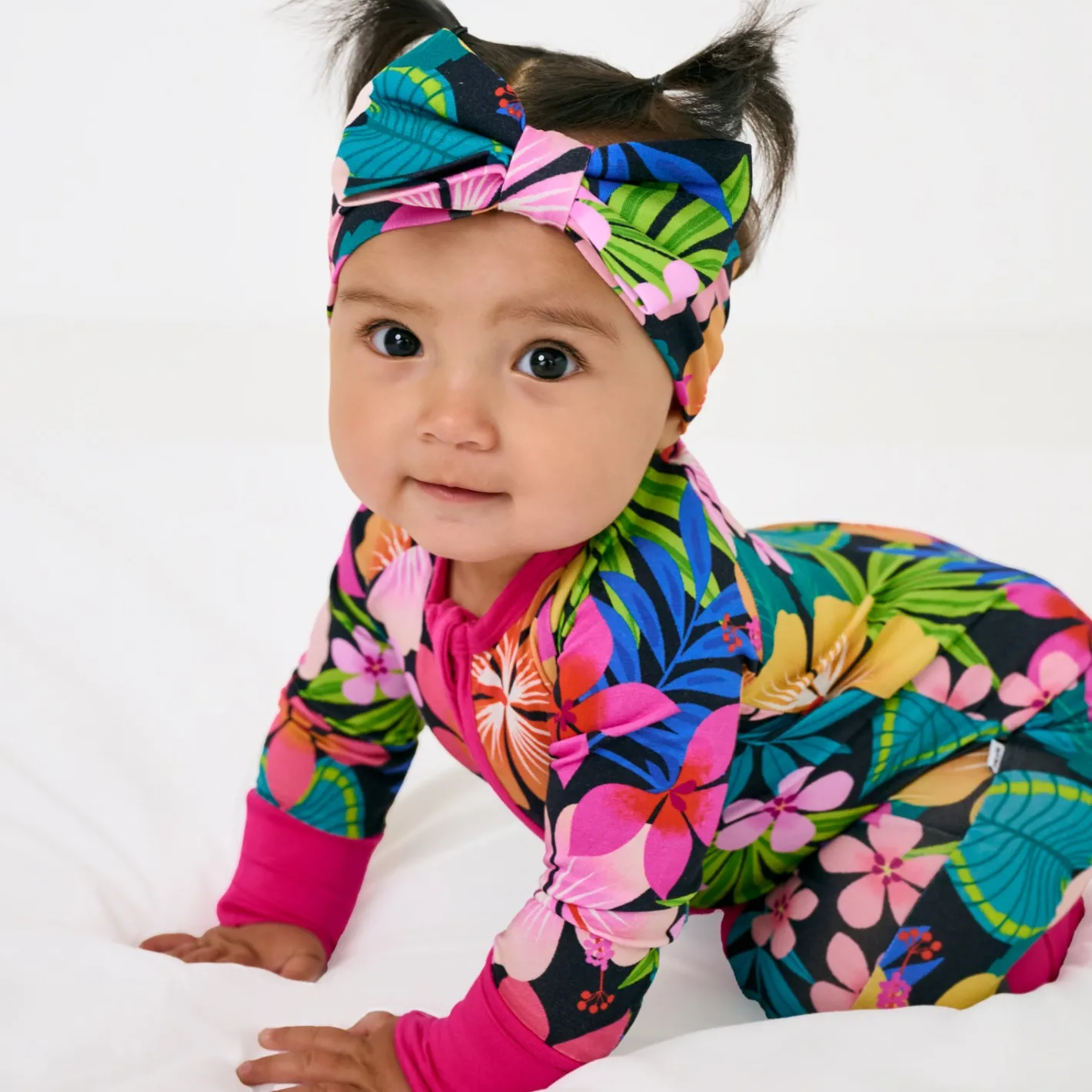 Hats & Headbands<Little Sleepies Luxe Bow Headband Jungle Blooms