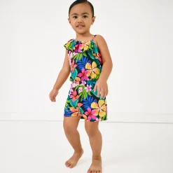 Bamboo Baby Clothes|Rompers<Little Sleepies Asymmetrical Romper Jungle Blooms