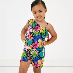 Bamboo Baby Clothes|Rompers<Little Sleepies Asymmetrical Romper Jungle Blooms