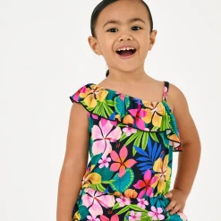 Bamboo Baby Clothes|Rompers<Little Sleepies Asymmetrical Romper Jungle Blooms