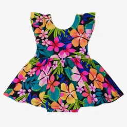 Bamboo Baby Clothes|Bodysuits<Little Sleepies Flutter Twirl Dress with Bodysuit Jungle Blooms