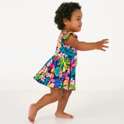 Bamboo Baby Clothes|Bodysuits<Little Sleepies Flutter Twirl Dress with Bodysuit Jungle Blooms