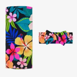 Layette|Swaddles<Little Sleepies Swaddle & Luxe Bow Headband Set Jungle Blooms