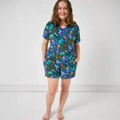 Mommy & Me|Mommy & Me<Little Sleepies Women's Short Sleeve Pajama Top Jungle Jam