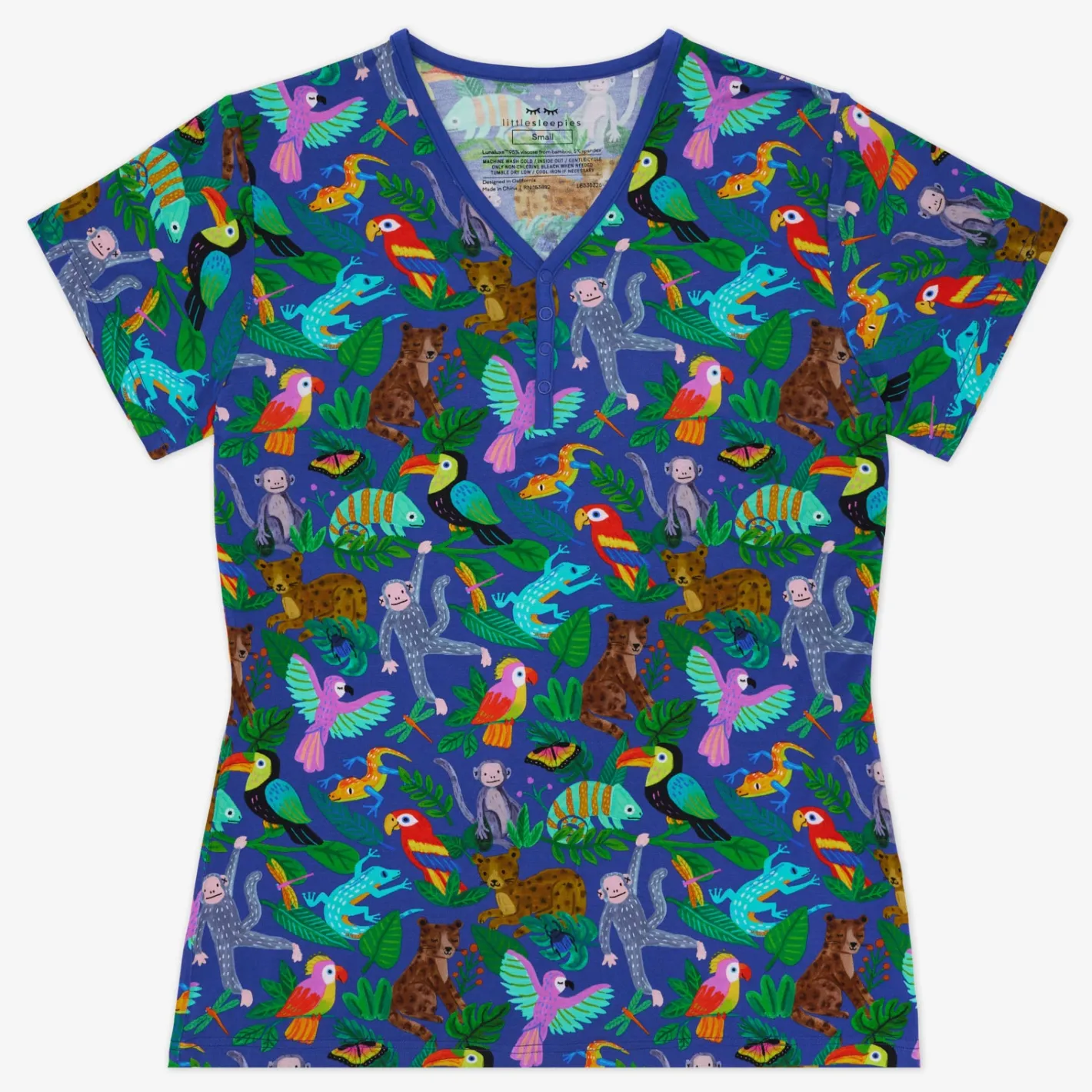 Mommy & Me|Mommy & Me<Little Sleepies Women's Short Sleeve Pajama Top Jungle Jam