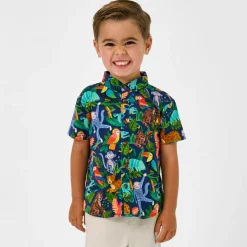 Tops & Tees|Tops & Tees<Little Sleepies Button Down Polo Jungle Jam