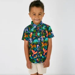 Tops & Tees|Tops & Tees<Little Sleepies Button Down Polo Jungle Jam