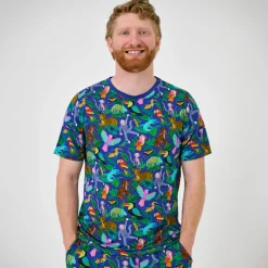 Daddy & Me|Full Family Matching<Little Sleepies Men's Short Sleeve Pajama Top Jungle Jam