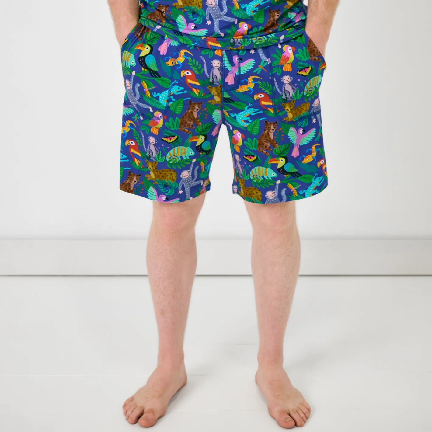 Daddy & Me|Full Family Matching<Little Sleepies Men's Pajama Shorts Jungle Jam
