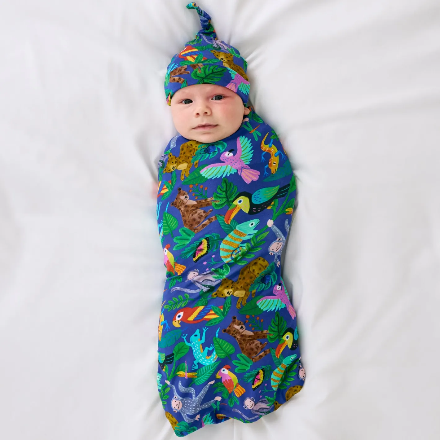 Layette|Swaddles<Little Sleepies Swaddle & Hat Set Jungle Jam