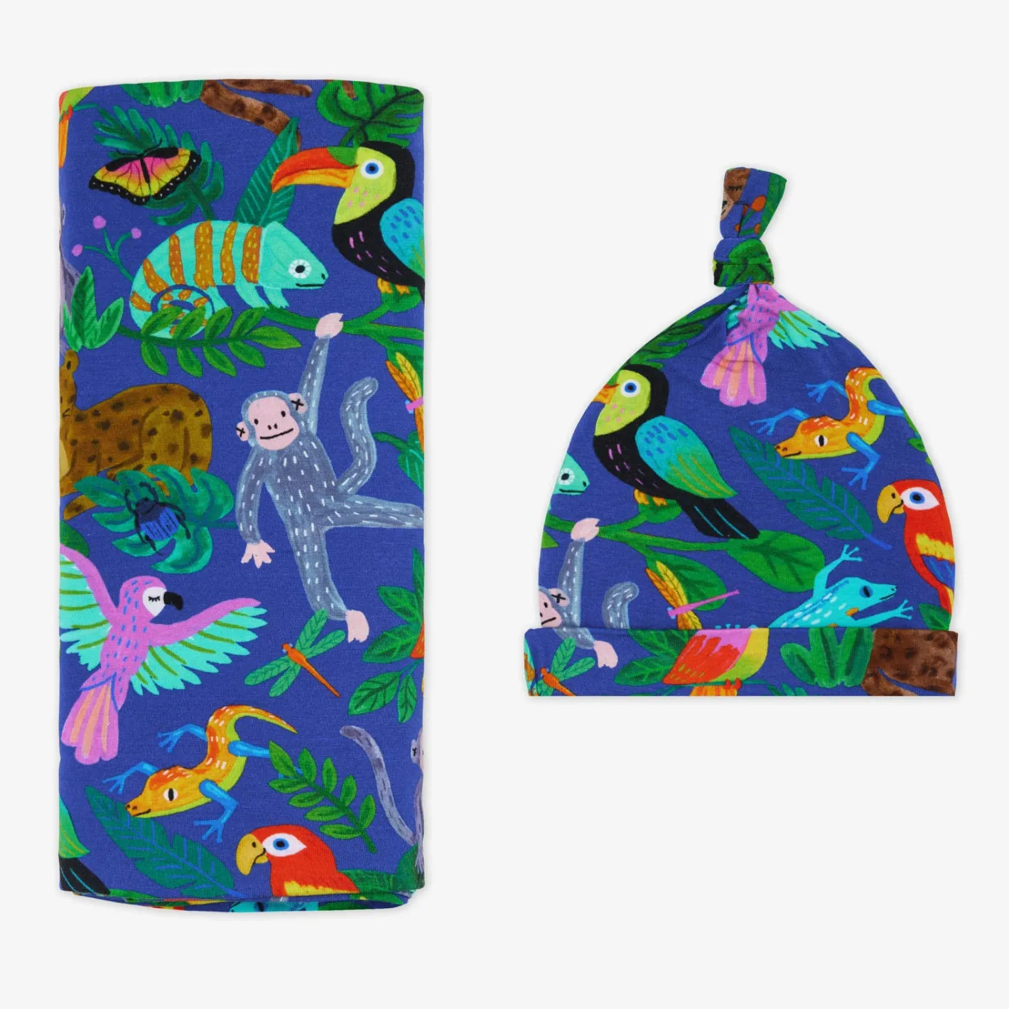 Layette|Swaddles<Little Sleepies Swaddle & Hat Set Jungle Jam