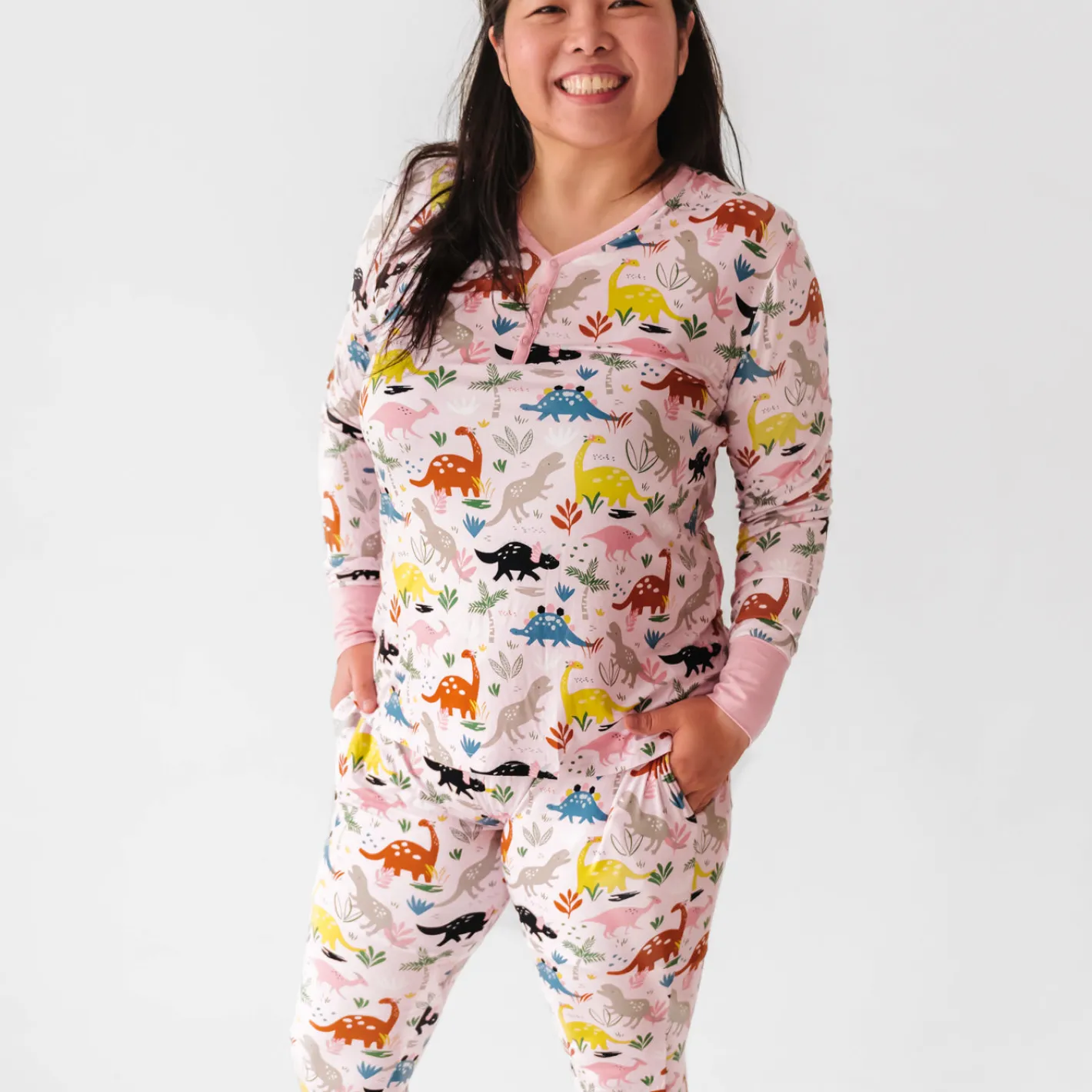 Mommy & Me|Mommy & Me<Little Sleepies Women's Pajama Top Jurassic Jungle