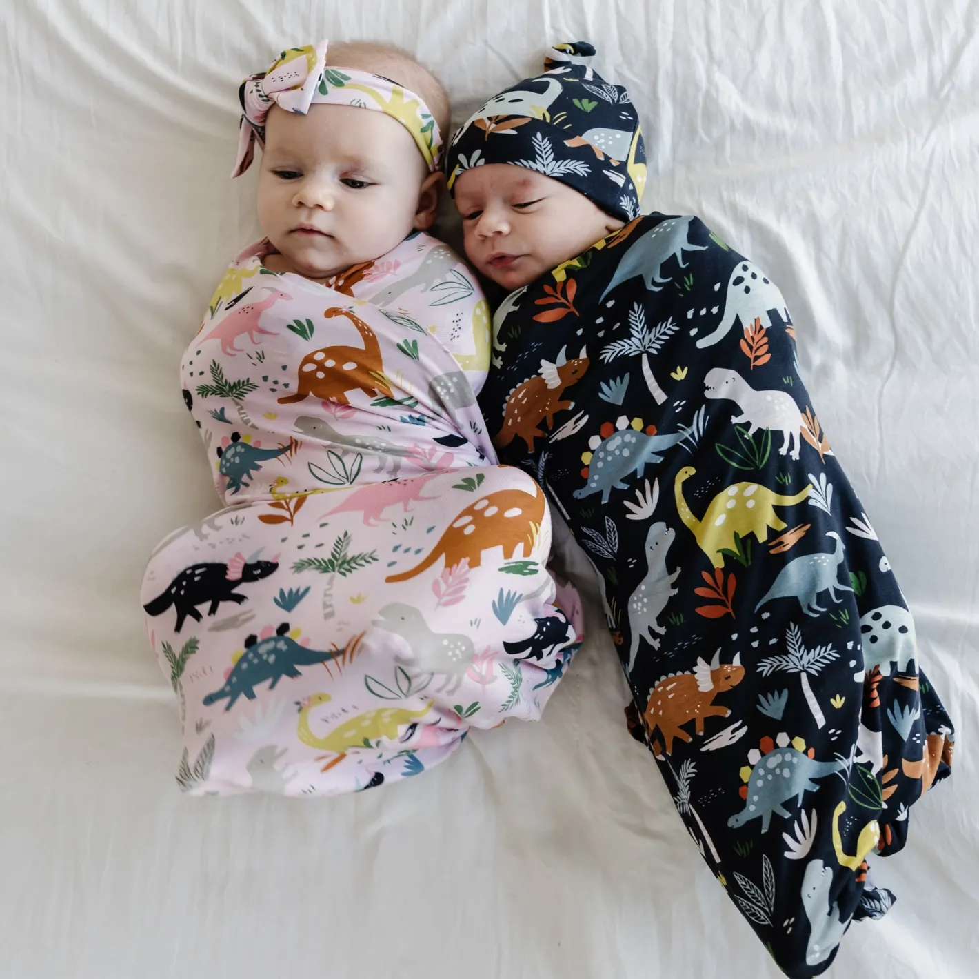 Layette|Swaddles<Little Sleepies Swaddle & Hat Set Jurassic Jungle