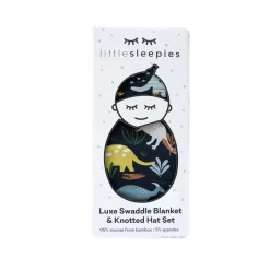 Layette|Swaddles<Little Sleepies Swaddle & Hat Set Jurassic Jungle