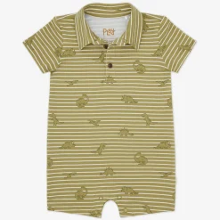 Rompers<Little Sleepies Polo Shorty Romper Jurassic Stripes