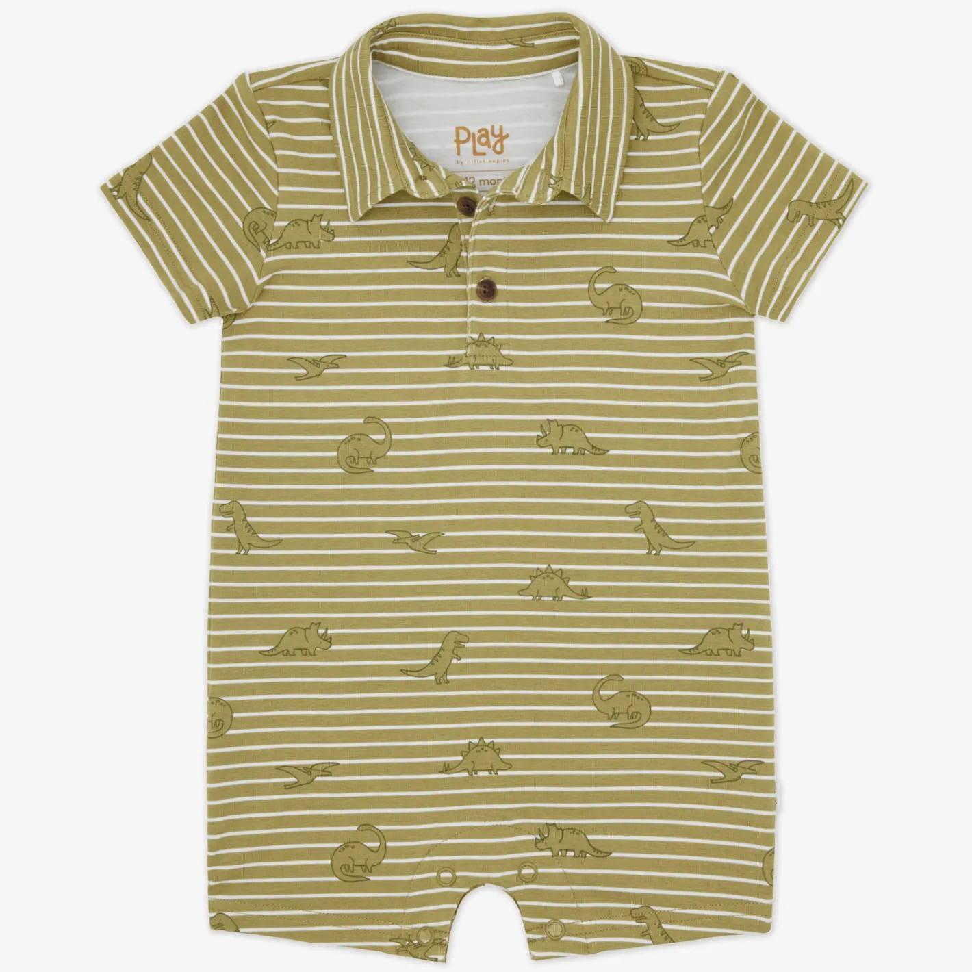 Rompers<Little Sleepies Polo Shorty Romper Jurassic Stripes