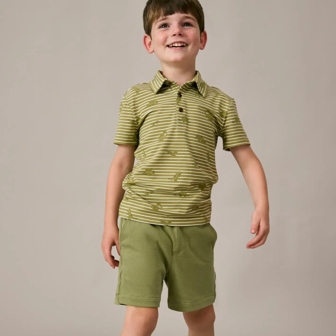 Tops & Tees|Tops & Tees<Little Sleepies Polo Shirt Jurassic Stripes