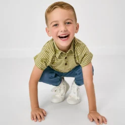 Tops & Tees|Tops & Tees<Little Sleepies Polo Shirt Jurassic Stripes