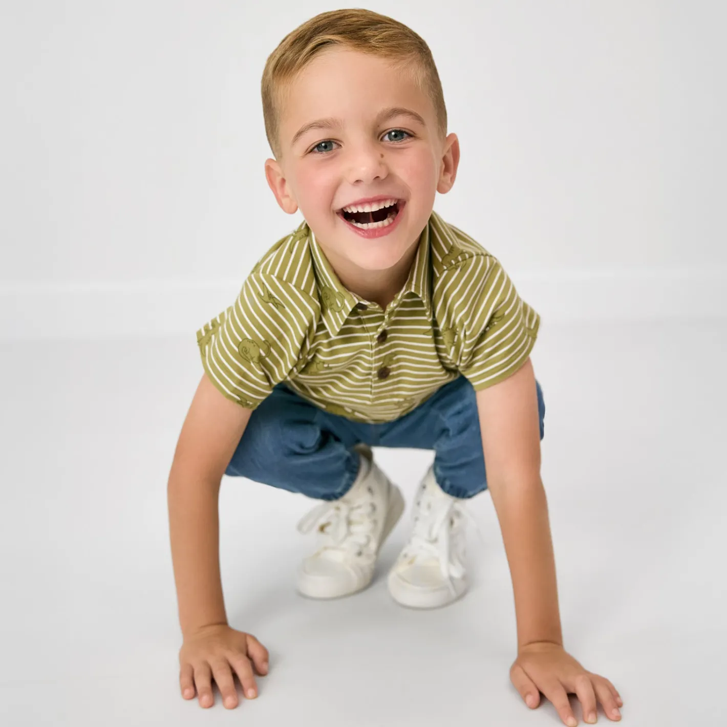 Tops & Tees|Tops & Tees<Little Sleepies Polo Shirt Jurassic Stripes