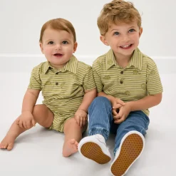 Tops & Tees|Tops & Tees<Little Sleepies Polo Shirt Jurassic Stripes