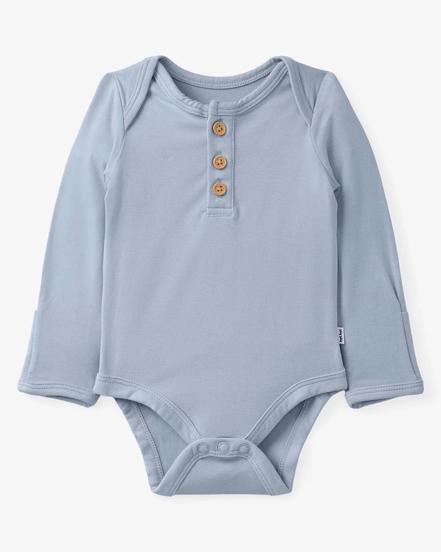 The Newborn Shop|The Newborn Shop<Little Sleepies Henley Bodysuit Light Fog