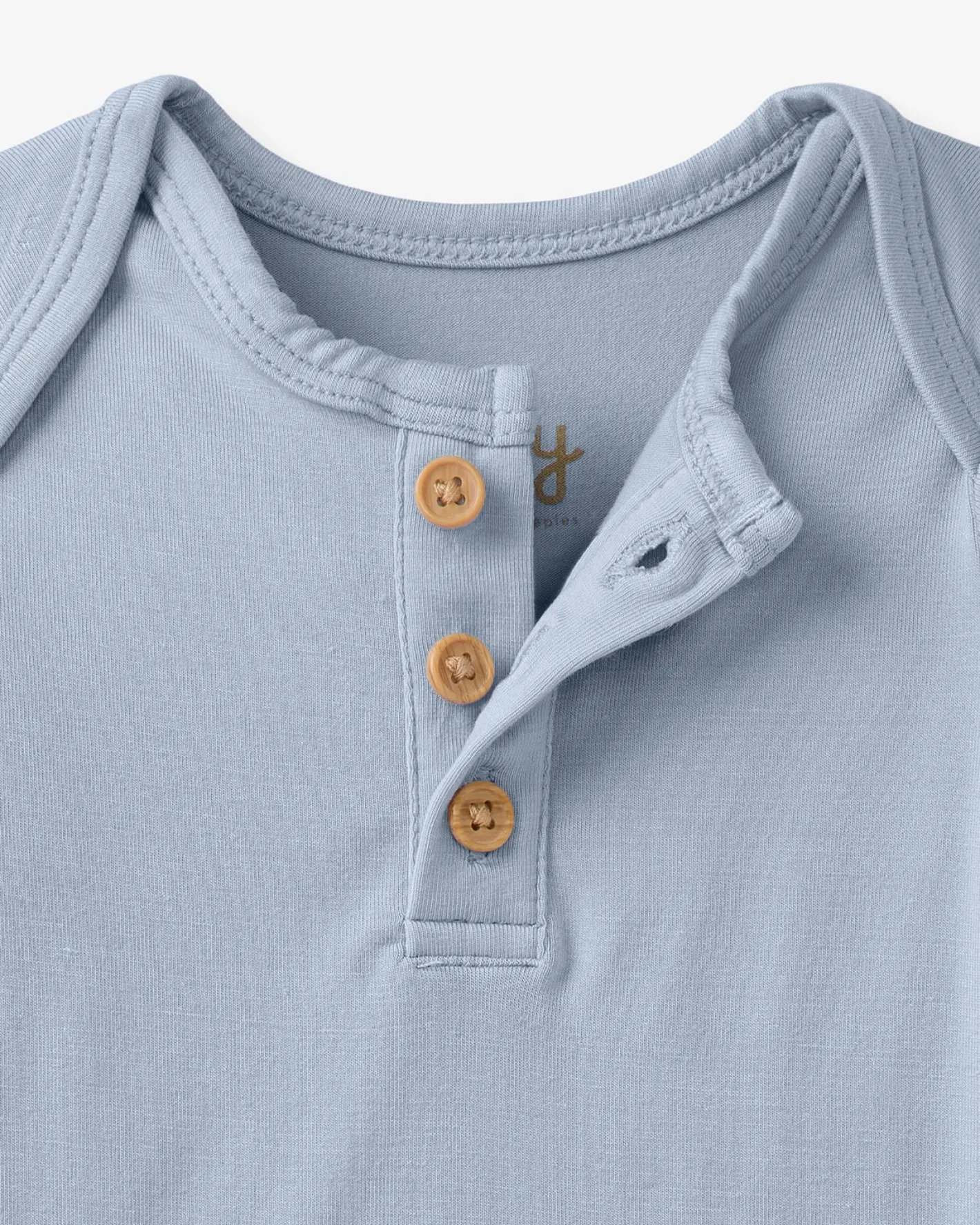 The Newborn Shop|The Newborn Shop<Little Sleepies Henley Bodysuit Light Fog