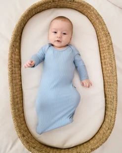 The Newborn Shop|The Newborn Shop<Little Sleepies Ribbed Infant Gown Light Fog