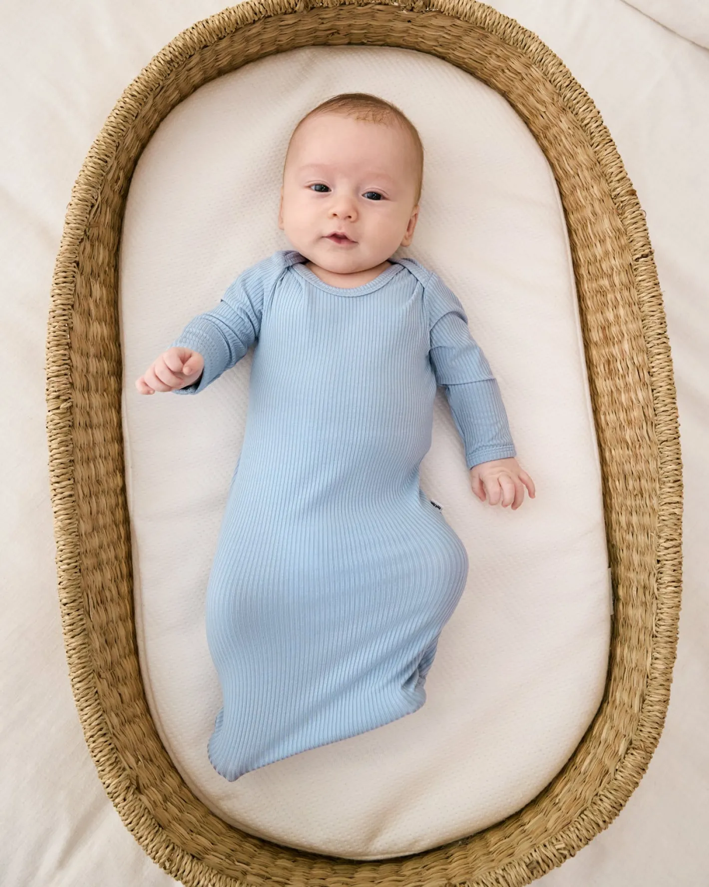The Newborn Shop|The Newborn Shop<Little Sleepies Ribbed Infant Gown Light Fog
