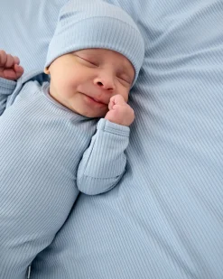 The Newborn Shop|The Newborn Shop<Little Sleepies Ribbed Infant Gown Light Fog