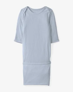 The Newborn Shop|The Newborn Shop<Little Sleepies Ribbed Infant Gown Light Fog