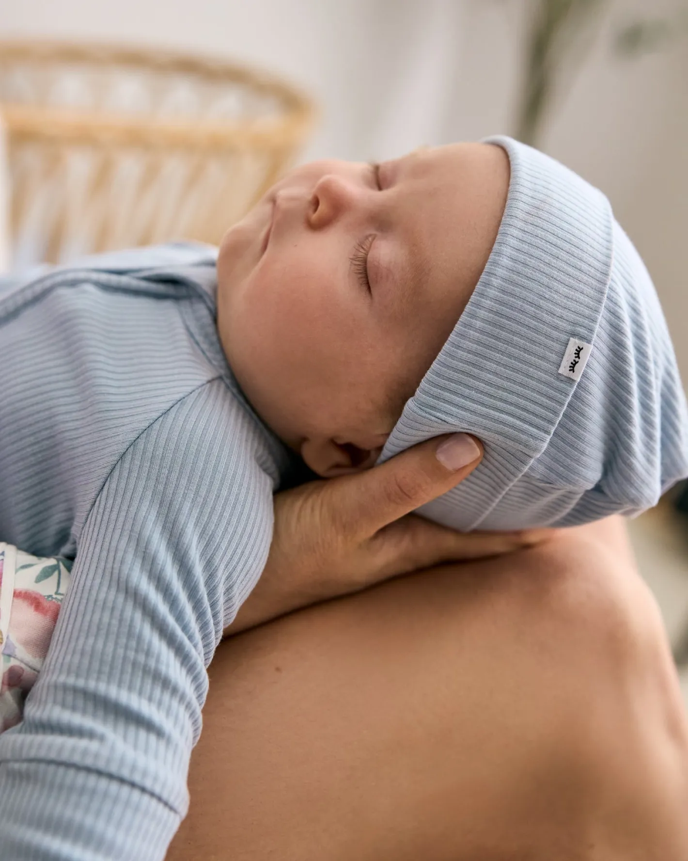 The Newborn Shop|The Newborn Shop<Little Sleepies Ribbed Infant Beanie Light Fog