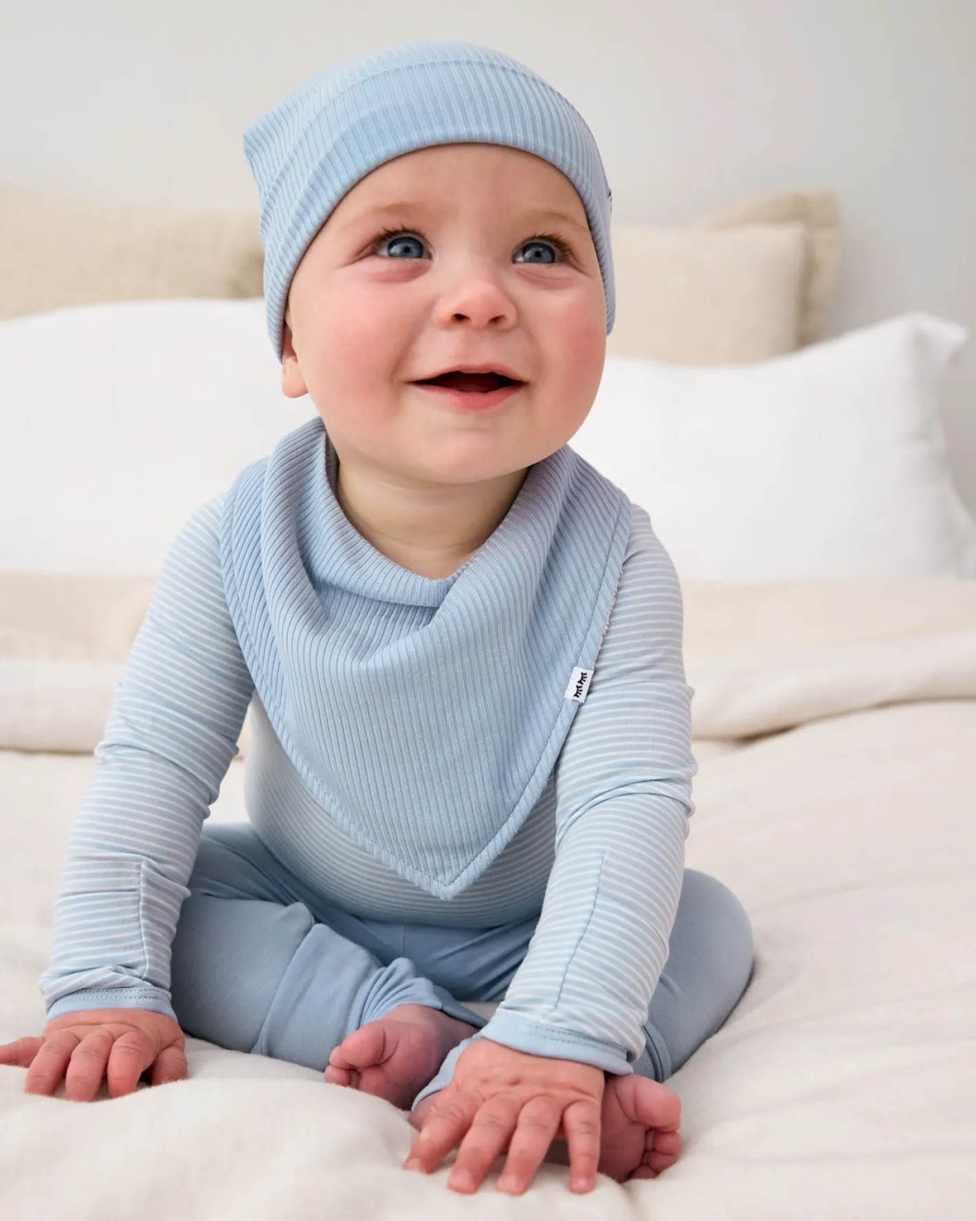 The Newborn Shop|The Newborn Shop<Little Sleepies Ribbed Bandana Bib Light Fog