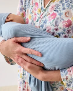 The Newborn Shop|The Newborn Shop<Little Sleepies Ribbed Swaddle & Infant Beanie Set Light Fog