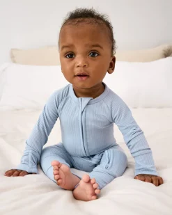 The Newborn Shop|The Newborn Shop<Little Sleepies Ribbed Zippy Light Fog