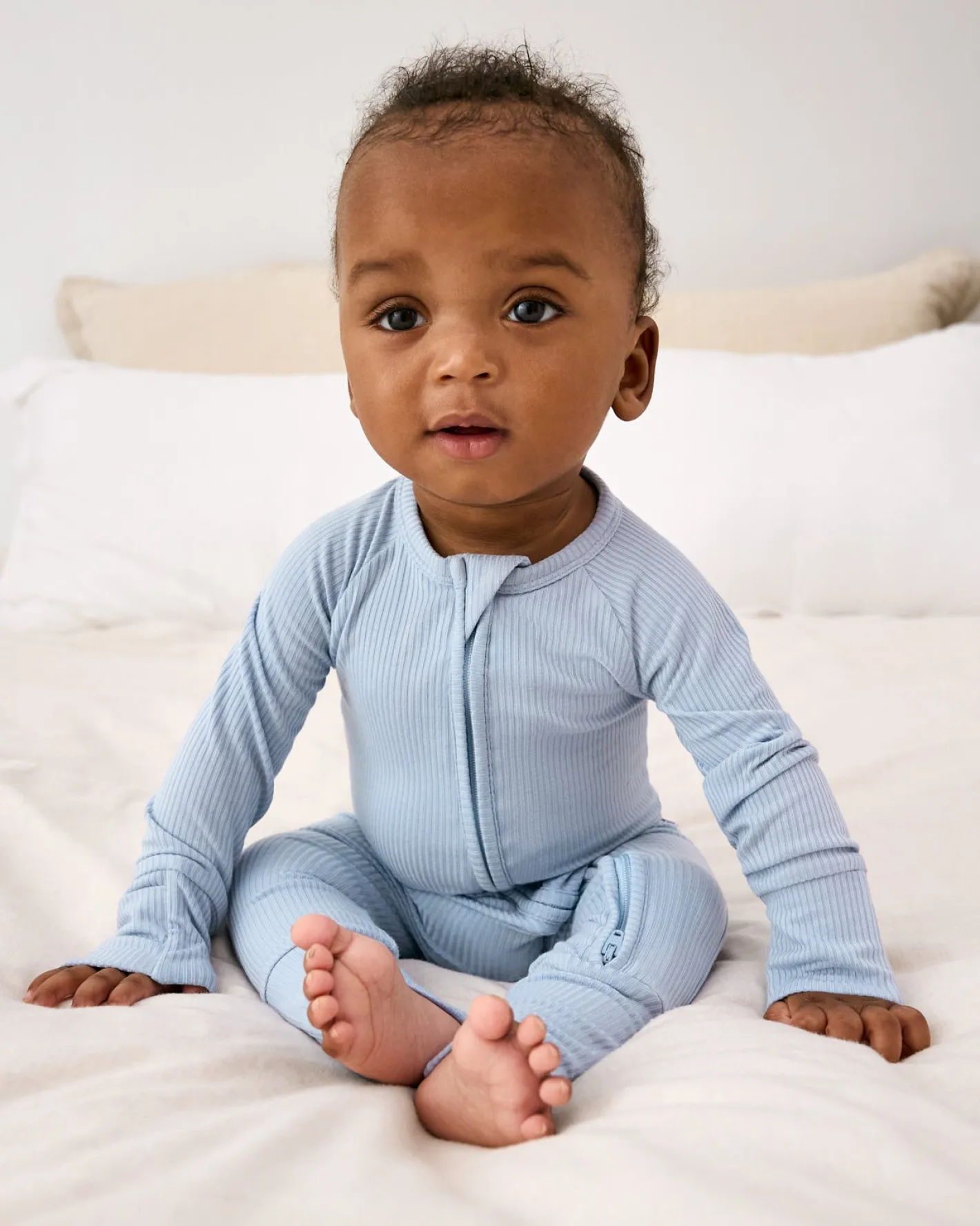 The Newborn Shop|The Newborn Shop<Little Sleepies Ribbed Zippy Light Fog