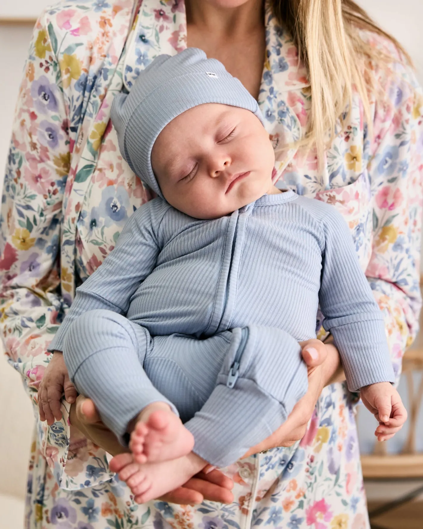 The Newborn Shop|The Newborn Shop<Little Sleepies Ribbed Zippy Light Fog