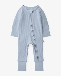 The Newborn Shop|The Newborn Shop<Little Sleepies Ribbed Zippy Light Fog