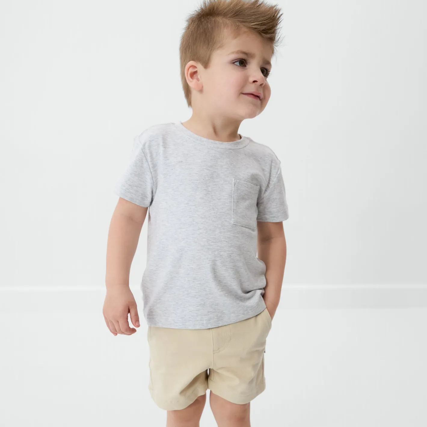 Everyday Essentials|Everyday Essentials<Little Sleepies Relaxed Pocket Tee Light Heather Gray